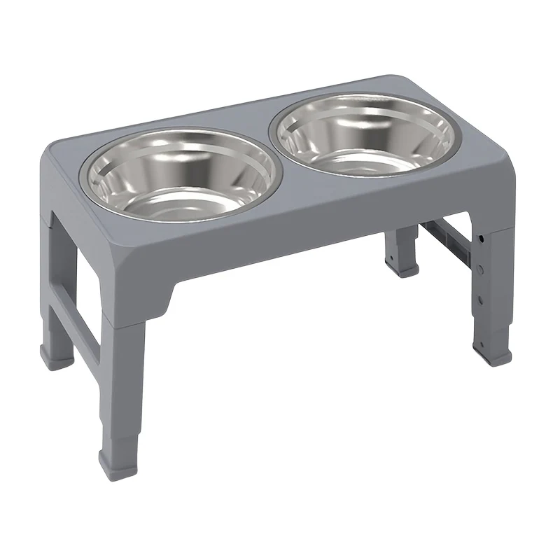 The Dog Bowl Rack Is Foldable And Adjustable In Height, Suitable For Dogs Of Various Body Types. It Includes 2 Feeding Bowls, A Pet Bowl That Can Be Raised And Lowered, And An Elevated Folding Bowl Rack.