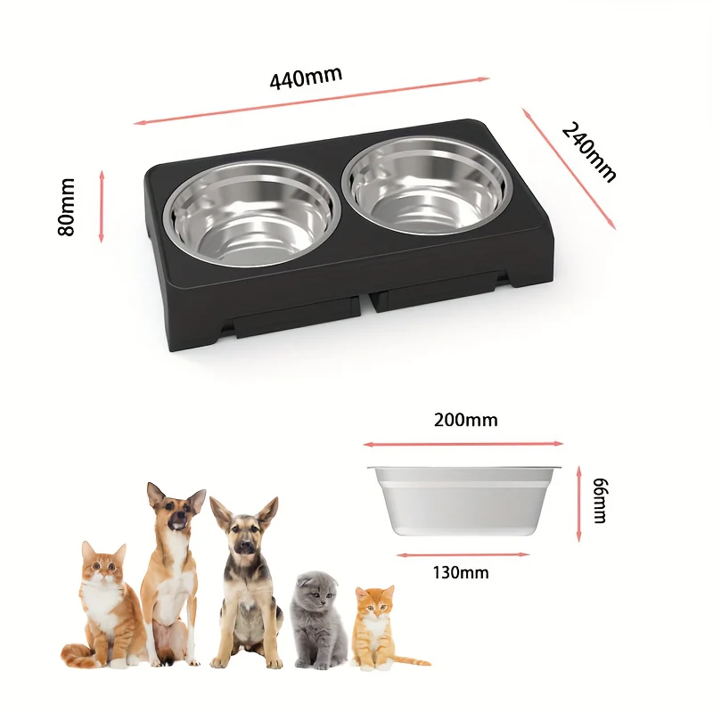 The Dog Bowl Rack Is Foldable And Adjustable In Height, Suitable For Dogs Of Various Body Types. It Includes 2 Feeding Bowls, A Pet Bowl That Can Be Raised And Lowered, And An Elevated Folding Bowl Rack.