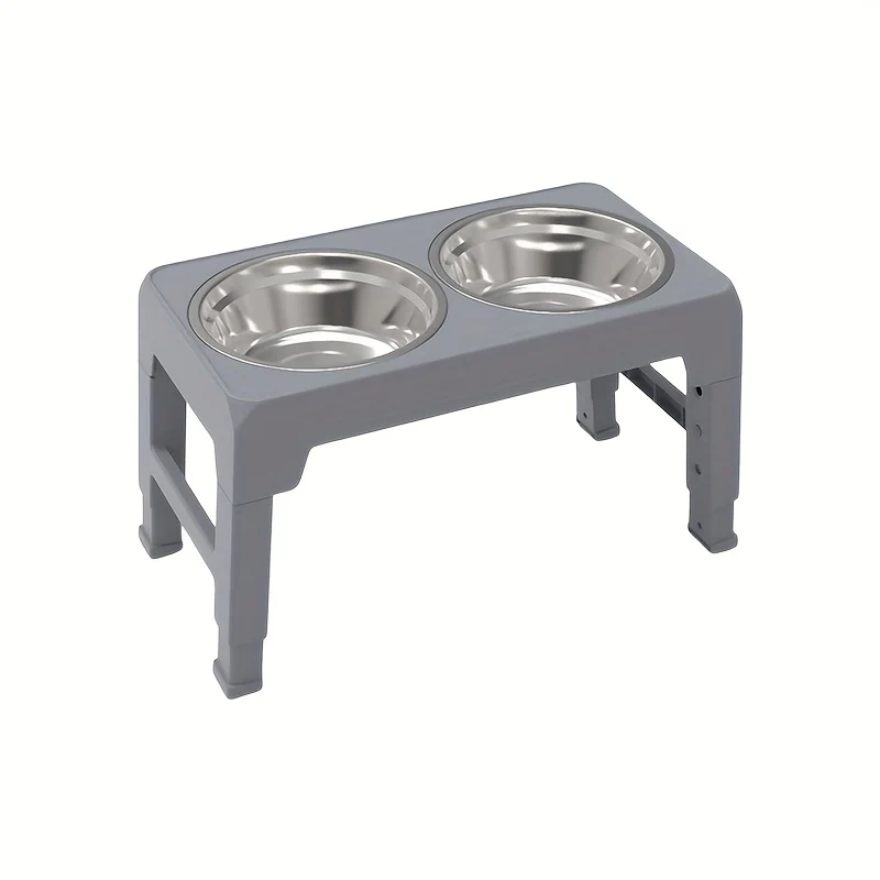 The Dog Bowl Rack Is Foldable And Adjustable In Height, Suitable For Dogs Of Various Body Types. It Includes 2 Feeding Bowls, A Pet Bowl That Can Be Raised And Lowered, And An Elevated Folding Bowl Rack.