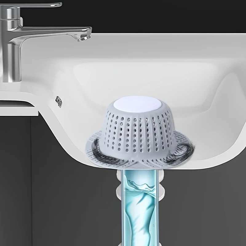 10 - Pack Universal Silicone Drain Hair Catcher - Flexible Bathroom Sink Cover for Pop-Up & Standard Drains, Leak-Proof Design